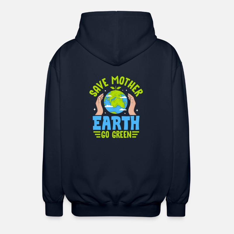 Rettet Mutter Erde, wird grün - Unisex Kapuzenjacke - Navy
