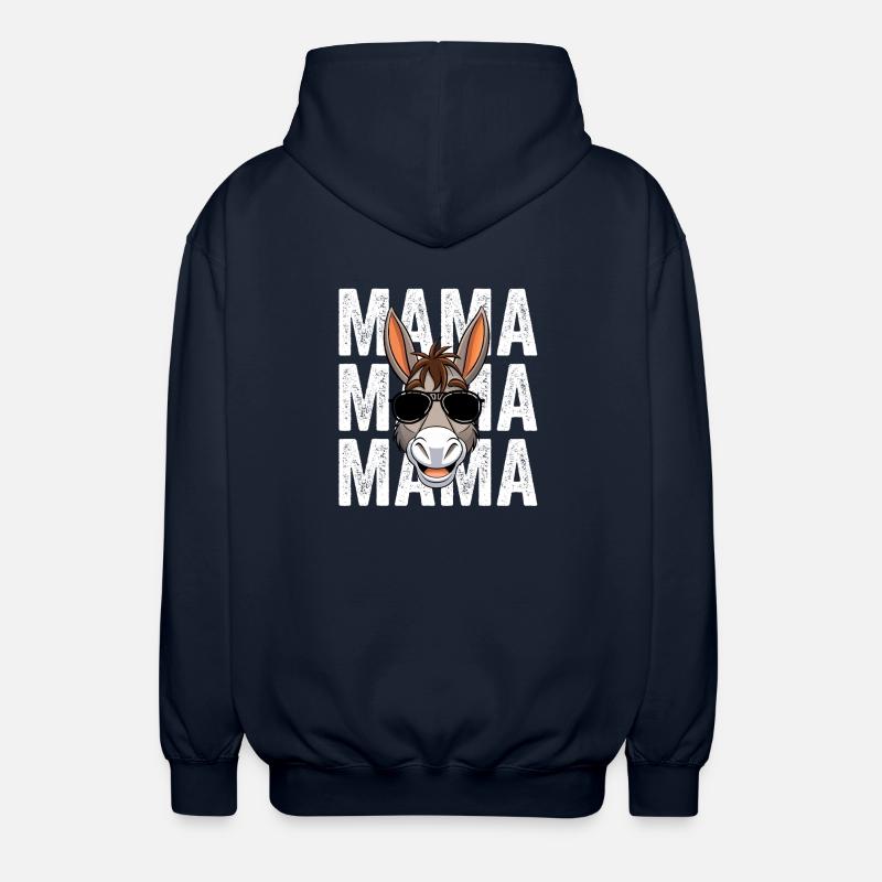 Mama Mutter Esel - Unisex Kapuzenjacke - Navy