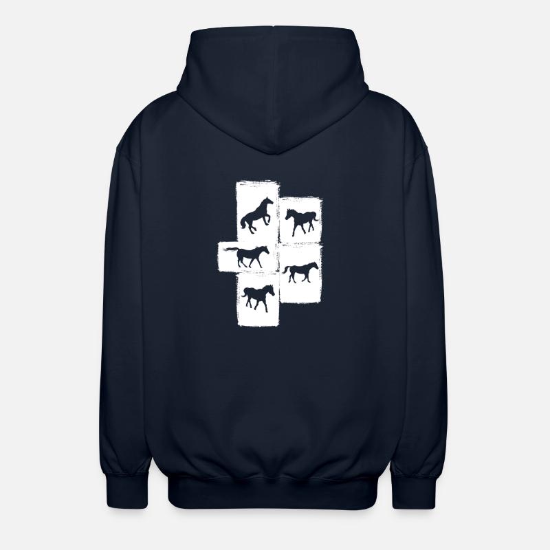 Reiten Pferd - Unisex Kapuzenjacke - Navy