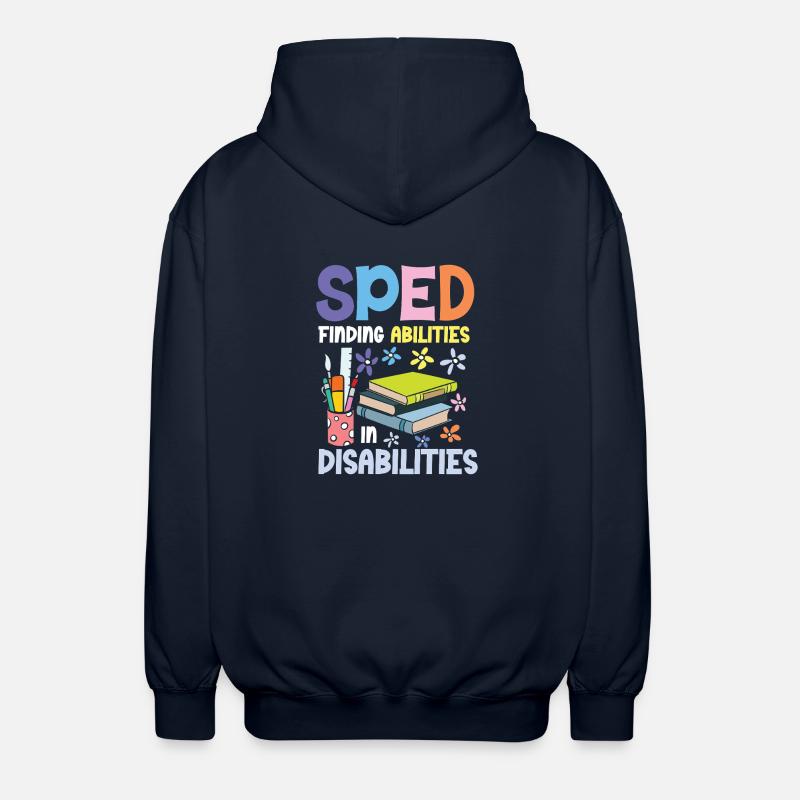 Special Education: Abilities in Disabilities - Unisex Hooded Jacket - navy
