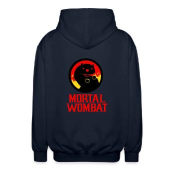 Mortal Wombat - Veste à capuche unisexe - marine - Dos - AI Model Male 185 light (185cm)