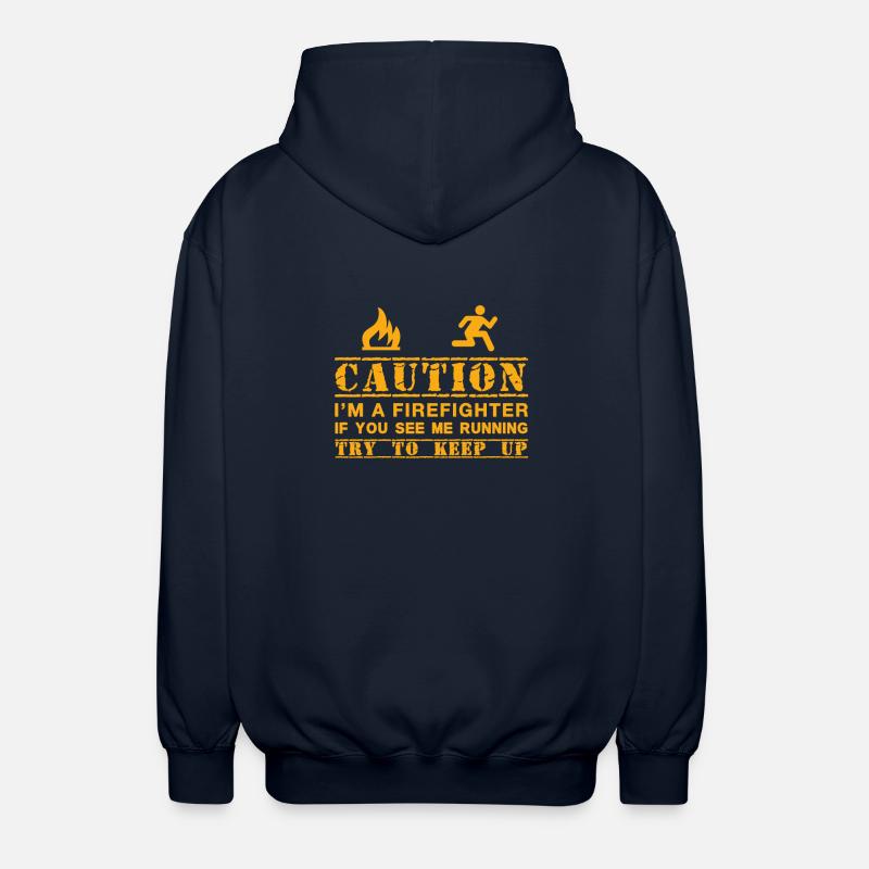 Funny Fireman Gift Idea - Unisex Hooded Jacket - navy
