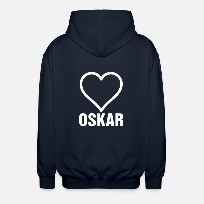 Oskar heart cool gift - Unisex Hooded Jacket - navy
