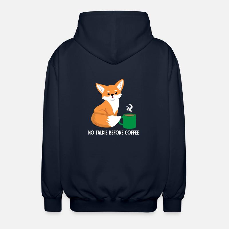 Fox - vixen - fox lovers - coffee - Unisex Hooded Jacket - navy