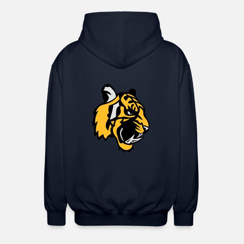 tigre face cartoon mascotte 28 - Veste à capuche unisexe - marine