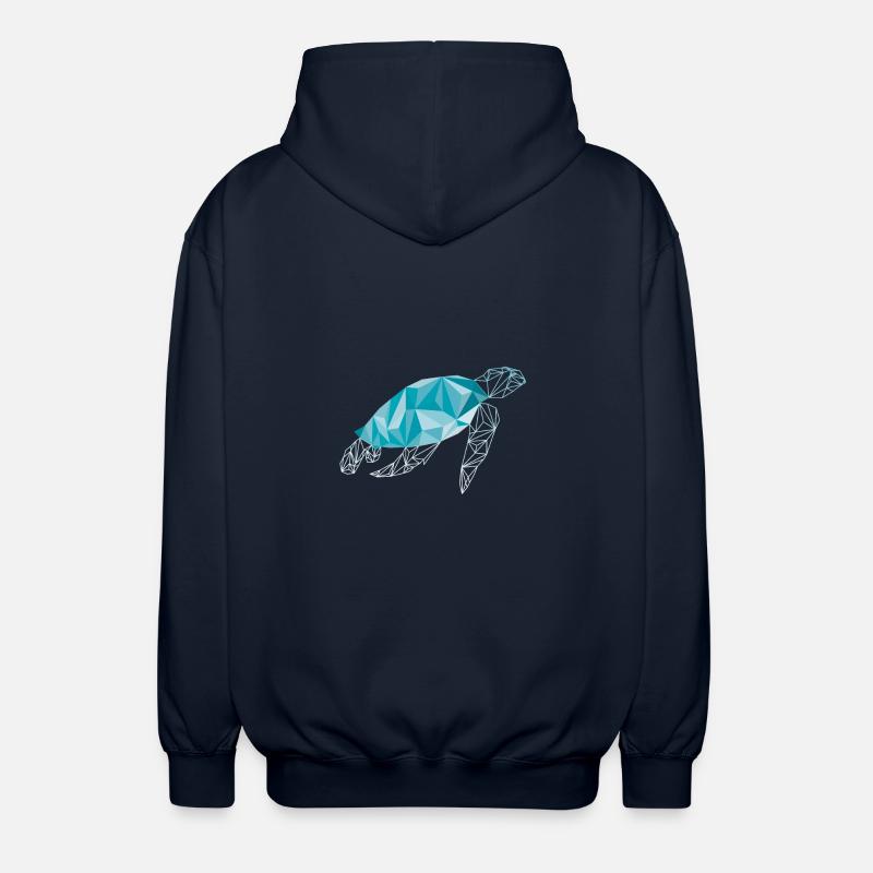 Turtle polygon - Unisex Hooded Jacket - navy