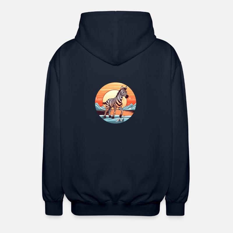 Zebra Coucher de soleil - Veste à capuche unisexe - marine