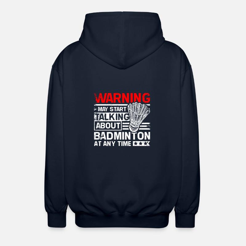 Start talking about Badminton - Unisex Hooded Jacket - navy