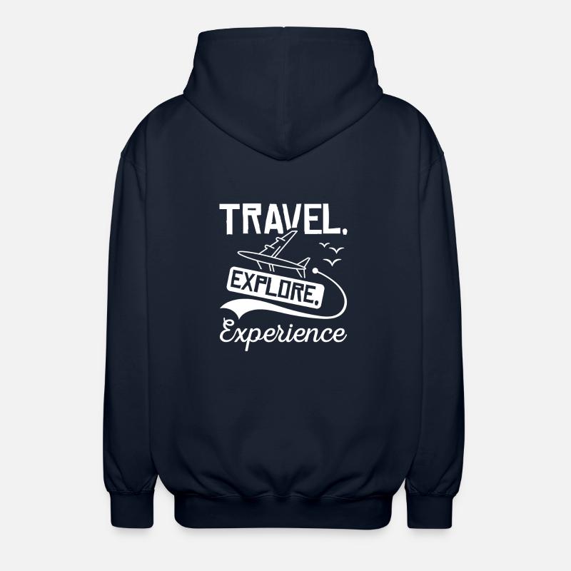 Travel Explore Experience - Unisex Hooded Jacket - navy