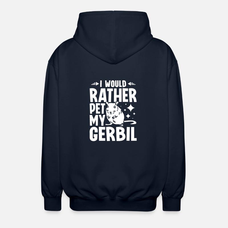 Je préfère caresser ma gerbille - Veste à capuche unisexe - marine