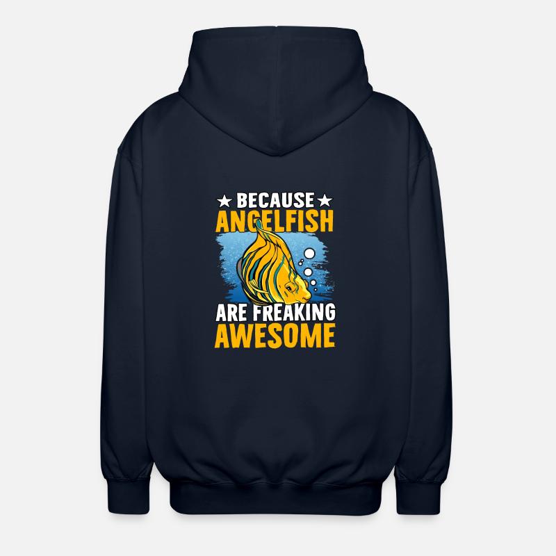 Because Angelfish are freaking Awesome - Unisex Hooded Jacket - navy