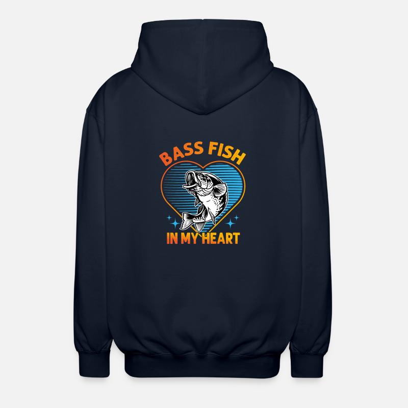 Poisson bar dans mon cœur - Veste à capuche unisexe - marine