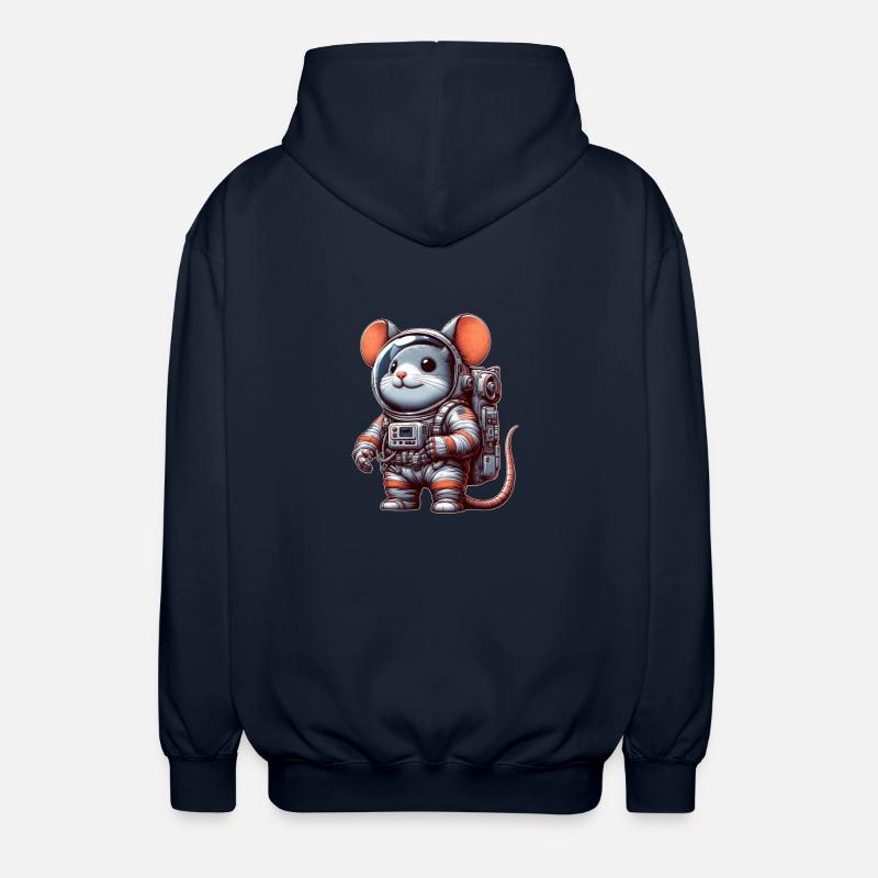 Mouse Astronaut Space Universe Sci-Fi - Unisex Hooded Jacket - navy