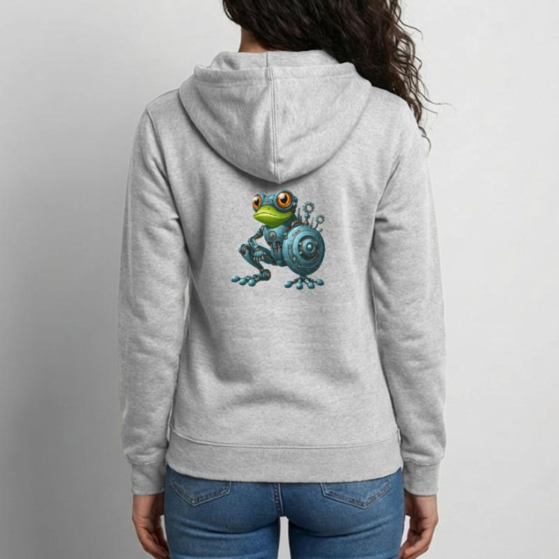 Cyborg Frog Toad Toad Robot Mech Design Unisex Hooded Jacket