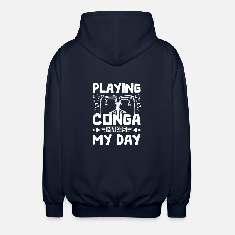 Playing conga makes my day - Unisex Kapuzenjacke - Navy