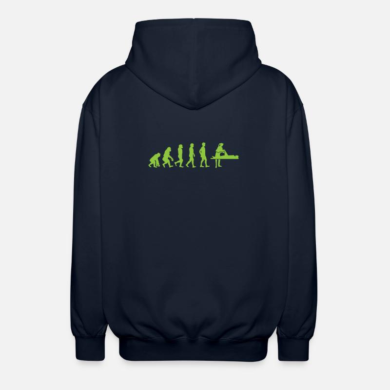 Evolution - Physiotherapist - Funny - Gift - Unisex Hooded Jacket - navy