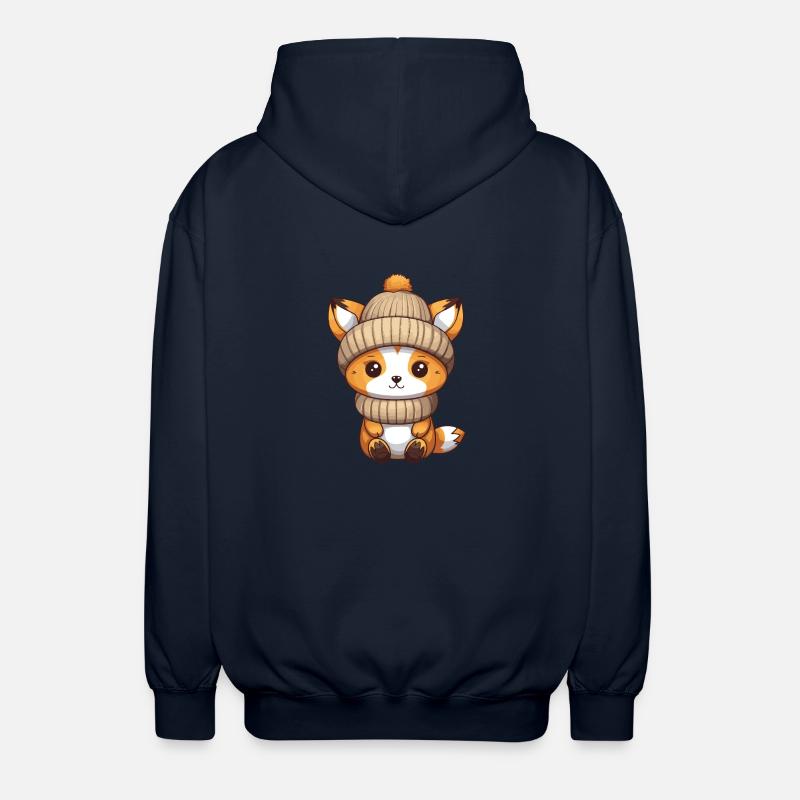 Fox Winter Comic - Unisex Hooded Jacket - navy