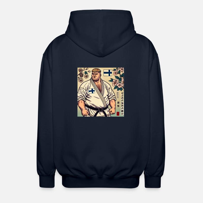 Finnish Karate MASTER - Unisex Hooded Jacket - navy