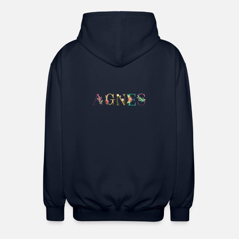 Le nom d’AGNES est fleuri - Veste à capuche unisexe - marine