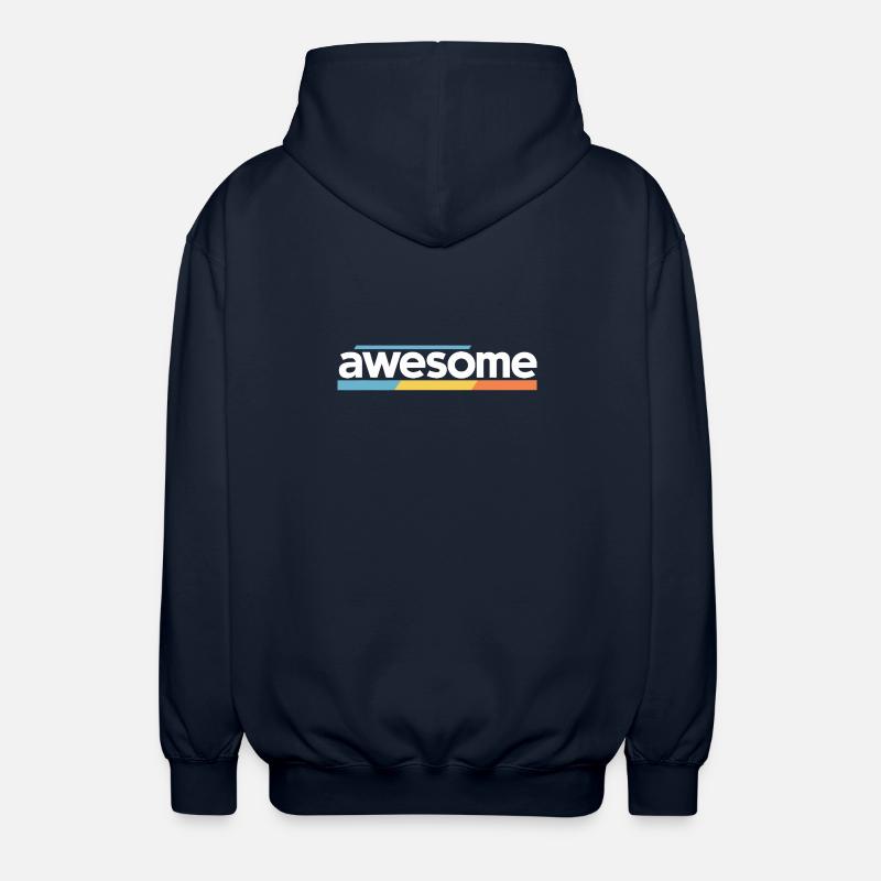 Awesome Typography Design - Unisex Hooded Jacket - navy