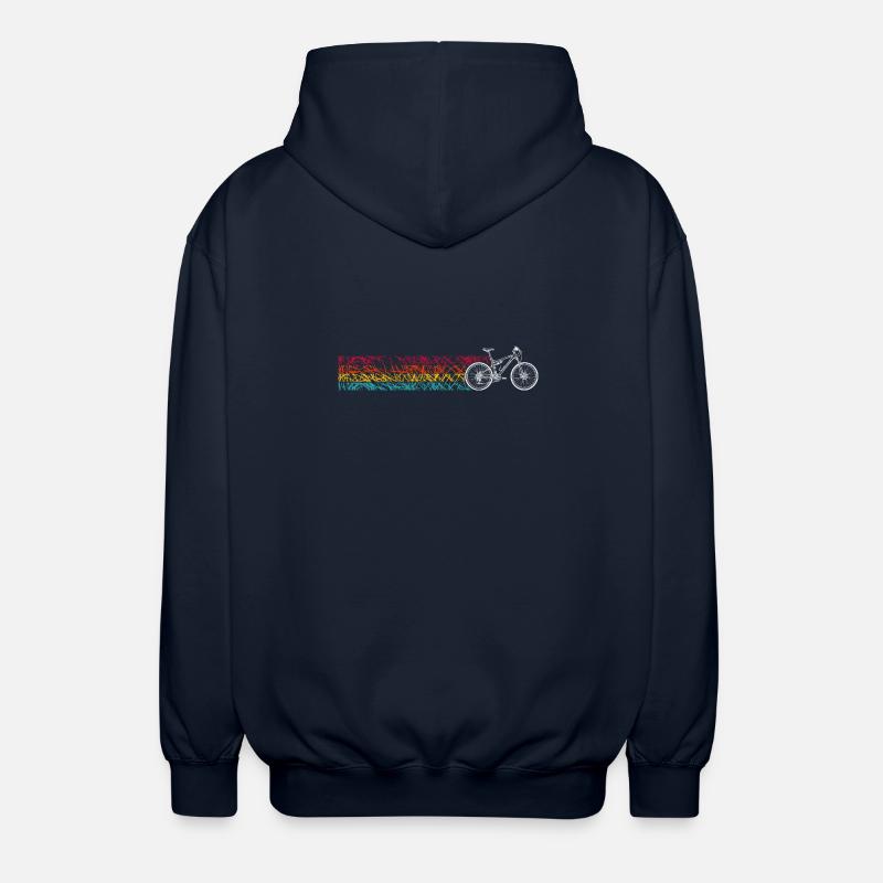 LGBT Pride Rainbow Bicycle Design - Unisex Hooded Jacket - navy