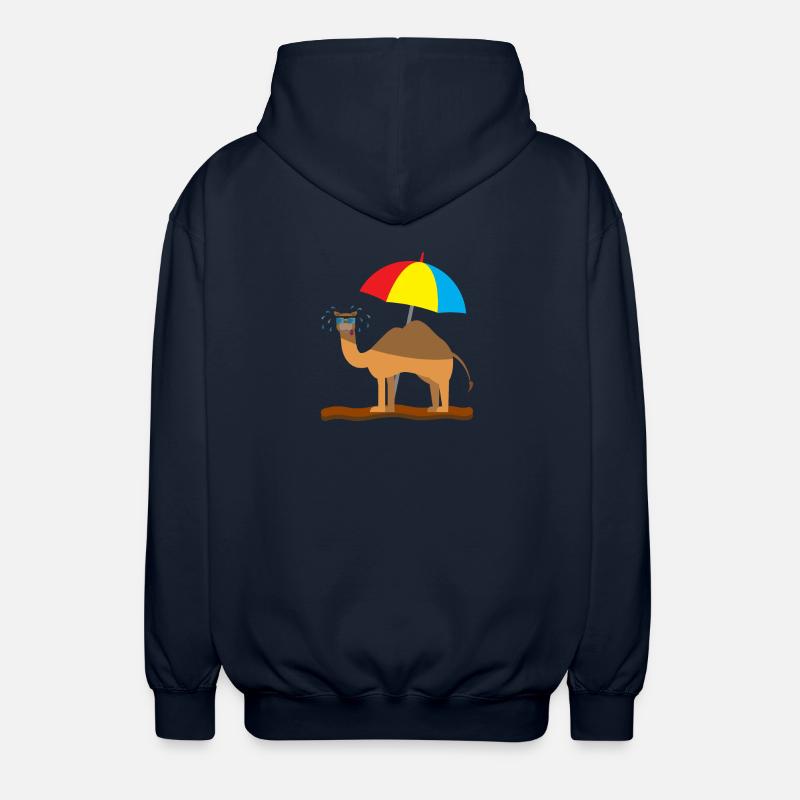 Kindershirt Kamel Kindermotiv schwitzendes Kamel - Unisex Kapuzenjacke - Navy