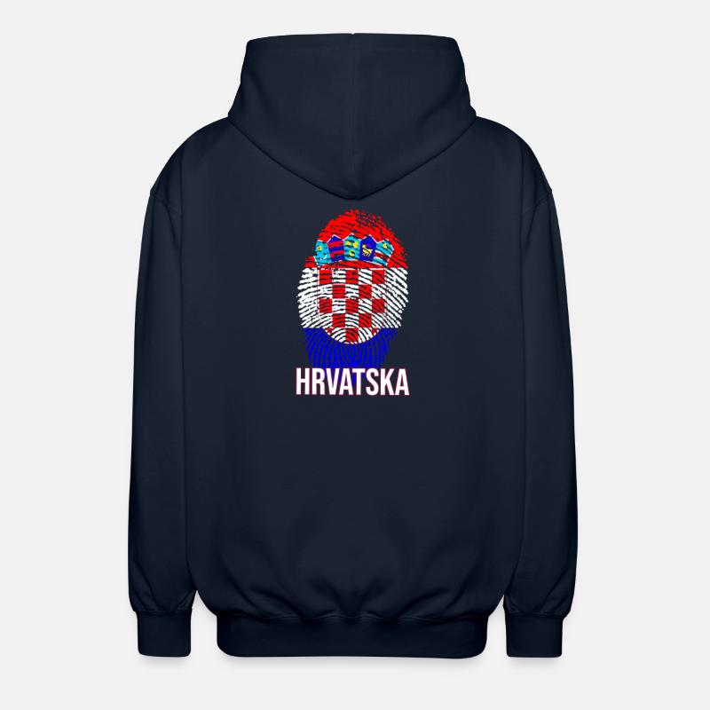Conception HRVATSKA avec drapeau croate - Veste à capuche unisexe - marine