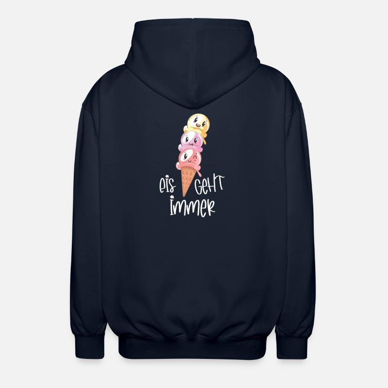 Eiscreme Lover Kawaii "Eis geht immer" - Unisex Kapuzenjacke - Navy