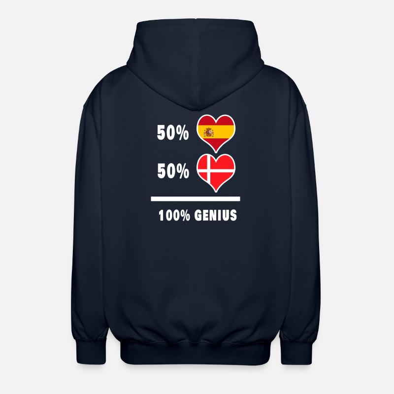 Dänemark und Spanien genial / Geschenk - Unisex Kapuzenjacke - Navy