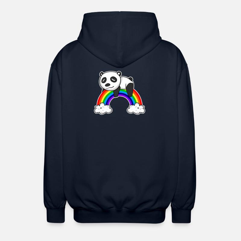 Panda arc-en-ciel - Veste à capuche unisexe - marine