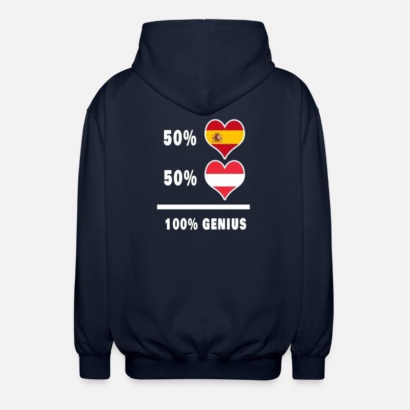 Austria and Spain Genius / gift - Unisex Hooded Jacket - navy