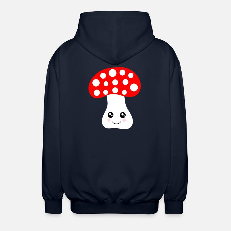 Kawaii, mushroom, toadstool - Unisex Hooded Jacket - navy