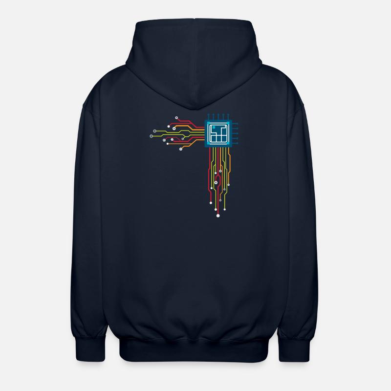 Computer chip - Creative illustration - Unisex Hooded Jacket - navy