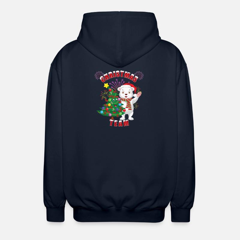 Weihnachtliches Eisbärchen mit Weihnachtsbaum - Unisex Kapuzenjacke - Navy