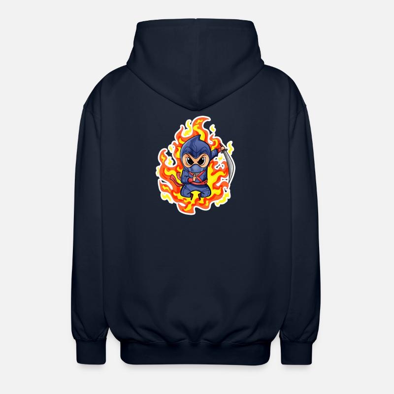 Ninja Fire Red - Unisex Hooded Jacket - navy