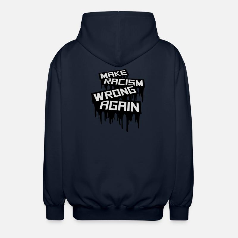 make racism wrong again - Unisex Hooded Jacket - navy