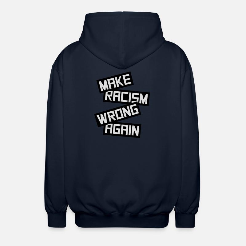 make racism wrong again - Unisex Hooded Jacket - navy