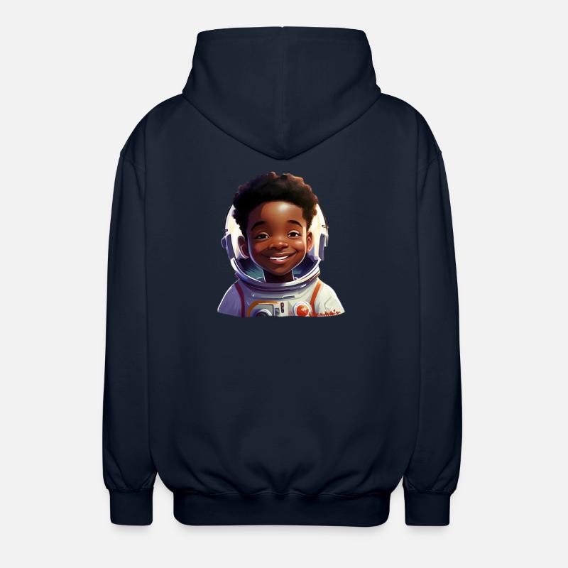 Junge Astronautin Mit Strahlen - Unisex Kapuzenjacke - Navy