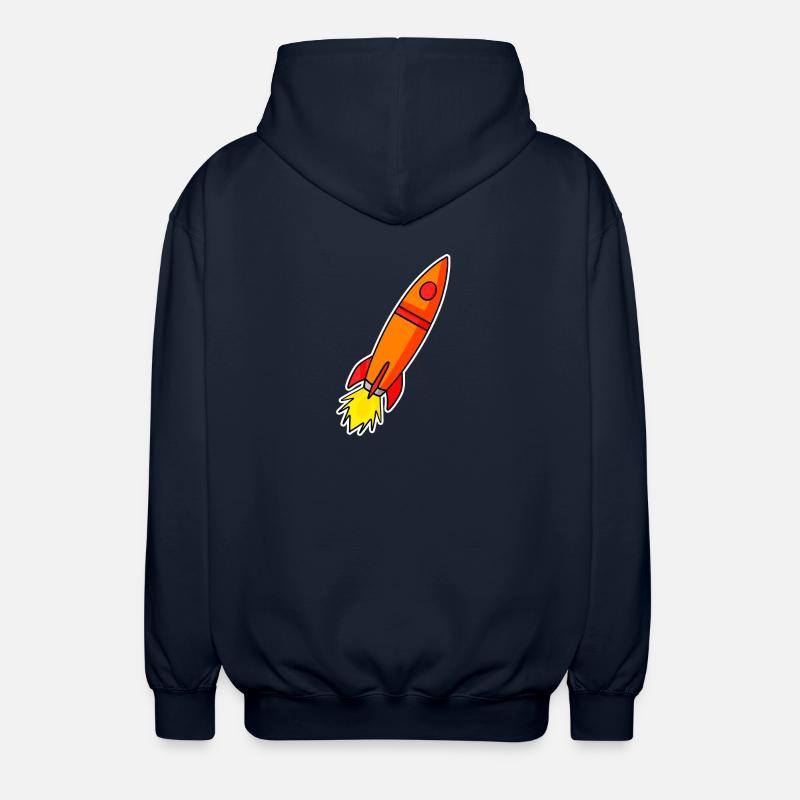 Rocket Orange - Unisex Hooded Jacket - navy