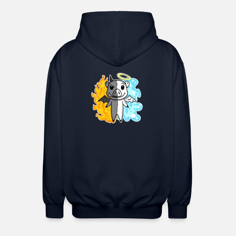 Maiale - Angelo e Diavolo - Felpa unisex con cappuccio - blu scuro