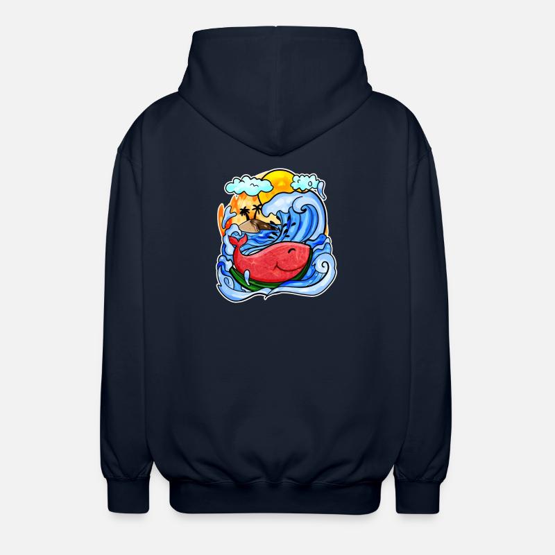 Baleine pastèque - Veste à capuche unisexe - marine