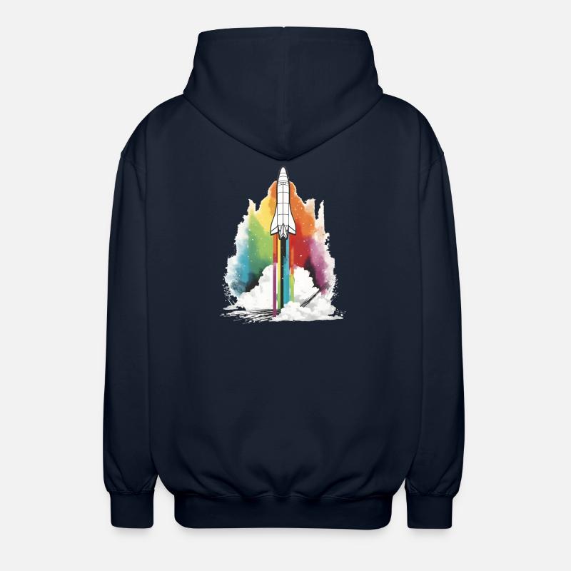 Regenbogen Rakete - Unisex Kapuzenjacke - Navy
