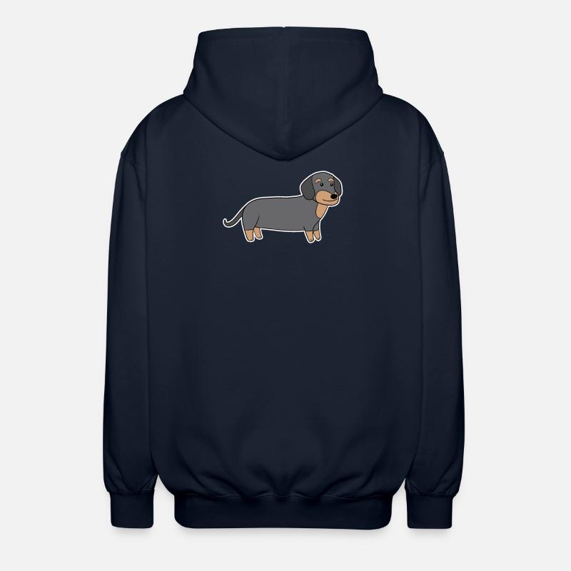 Dackel Dachshund Teckel - Unisex Hooded Jacket - navy