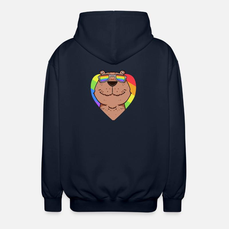 Capybara Capybara Arc-en-ciel - Veste à capuche unisexe - marine