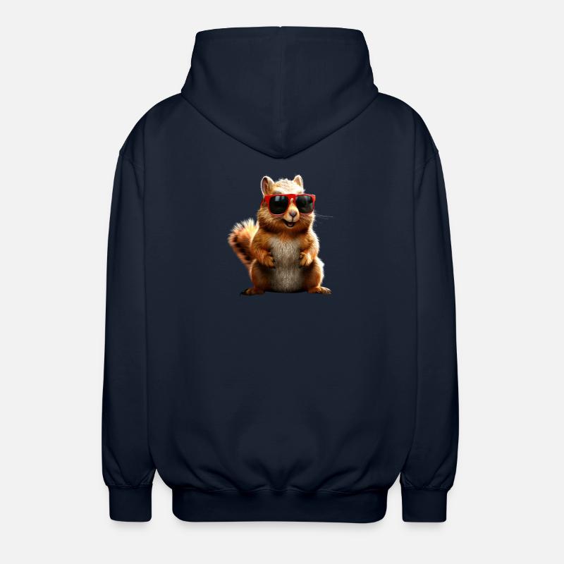 Eichhörnchen Sonnenbrille Ich Liebe Eichhörnchen - Unisex Kapuzenjacke - Navy