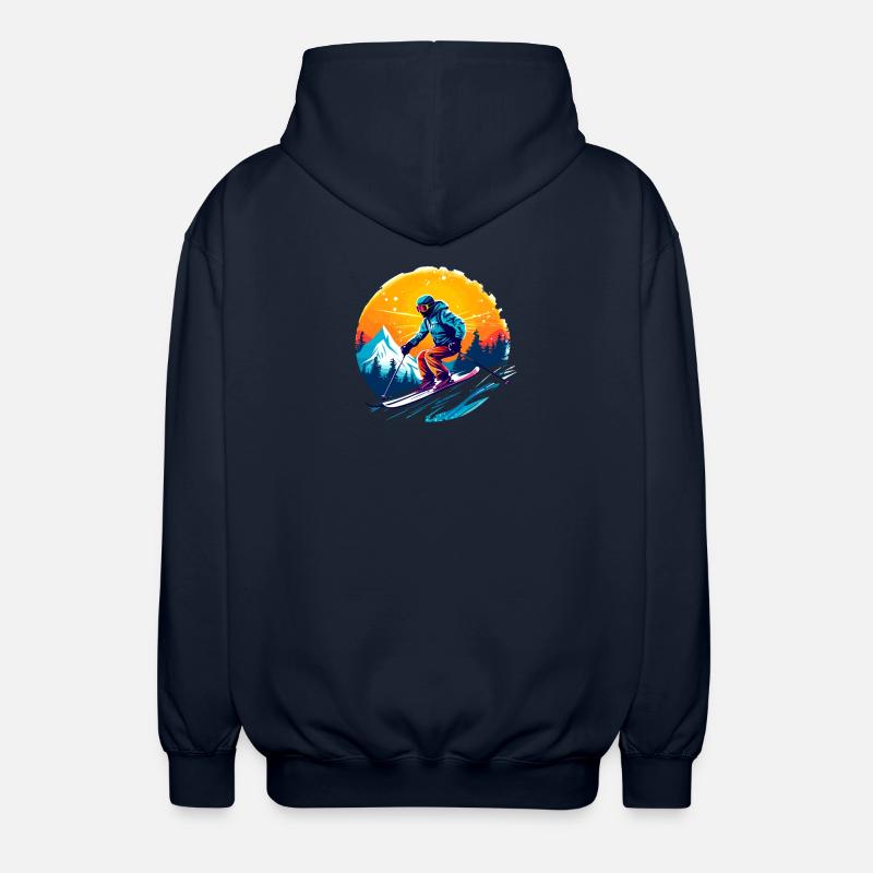 Sci Team Scuola di sci Sci Sci Team Sci - Felpa unisex con cappuccio - blu scuro