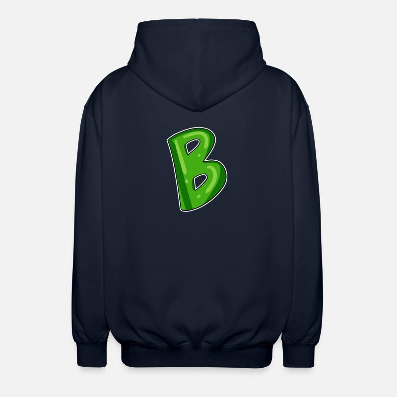 Buchstabe B - Anfangsbuchstabe B - Unisex Kapuzenjacke - Navy