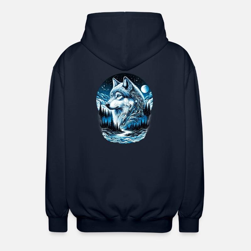 Loup - Veste à capuche unisexe - marine