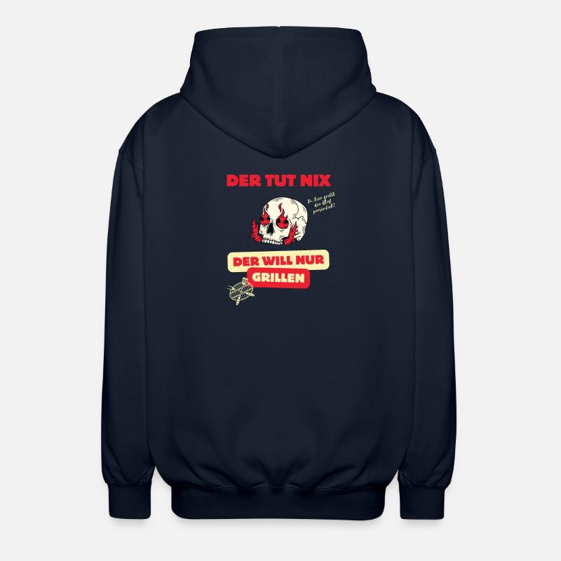 Crâne et barbecue disant design - Veste à capuche unisexe - marine