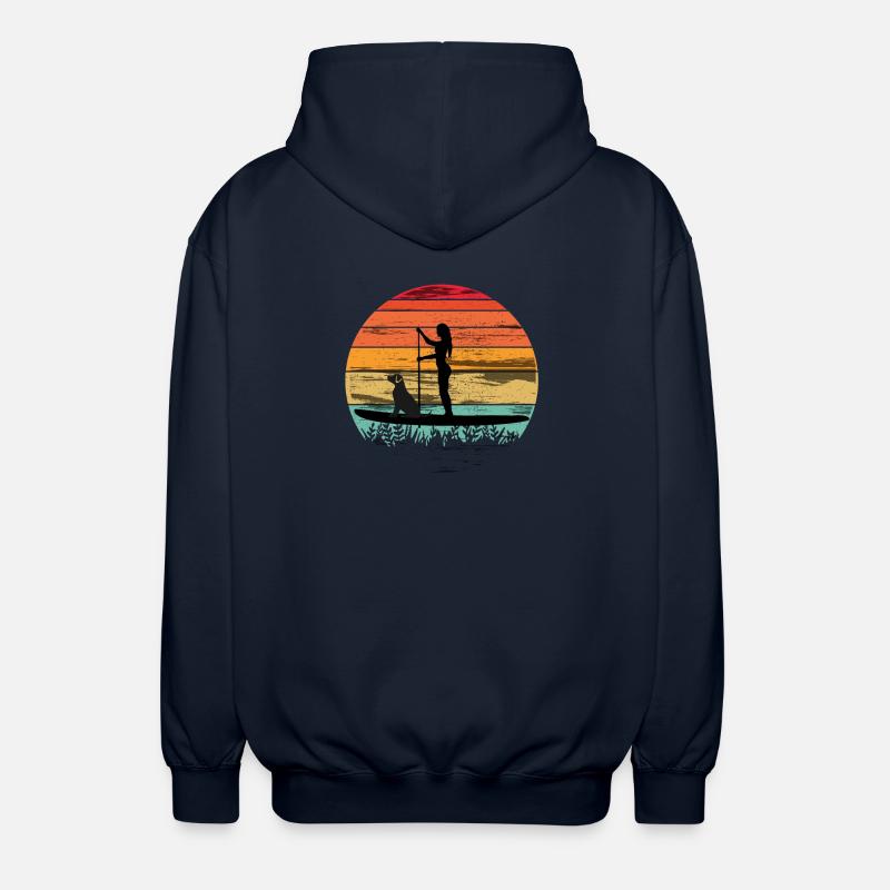 Paddleboard avec chien - Tee paddleboard - Veste à capuche unisexe - marine